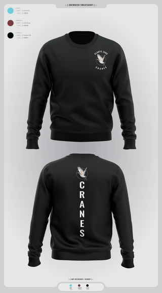 Crew Neck Sweatshirt, Cranes, Spirit Store, Teamtime, Team time, sublimation, custom sports apparel, team uniforms, spirit wear, spiritwear, sports uniforms, custom shirts, team store, custom team store, fundraiser sports, apparel fundraiser