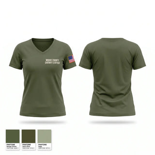 Womens Short Sleeve Vneck Shirt, Modoc County Sheriff’s Office, Police, Teamtime, Team time, sublimation, custom sports apparel, team uniforms, spirit wear, spiritwear, sports uniforms, custom shirts, team store, custom team store, fundraiser sports, apparel fundraiser