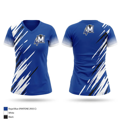 Moravia Mohawks Women's Short Sleeve V-neck Shirt - 1