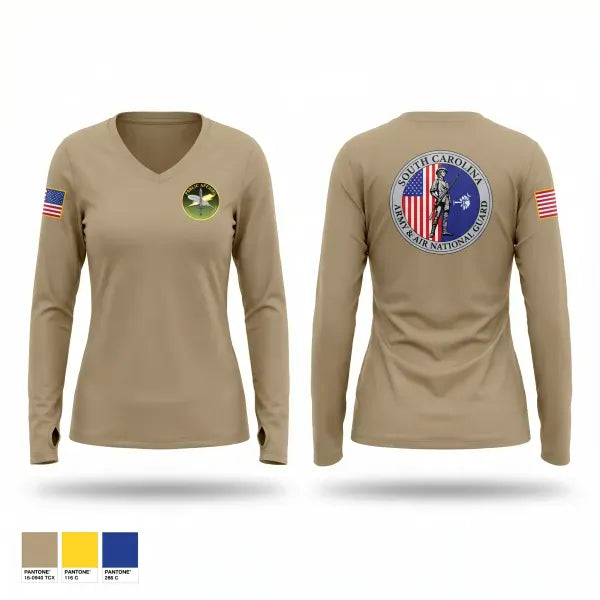 Womens Long Sleeve Vneck Shirt, 108th PAD, Army, Teamtime, Team time, sublimation, custom sports apparel, team uniforms, spirit wear, spiritwear, sports uniforms, custom shirts, team store, custom team store, fundraiser sports, apparel fundraiser
