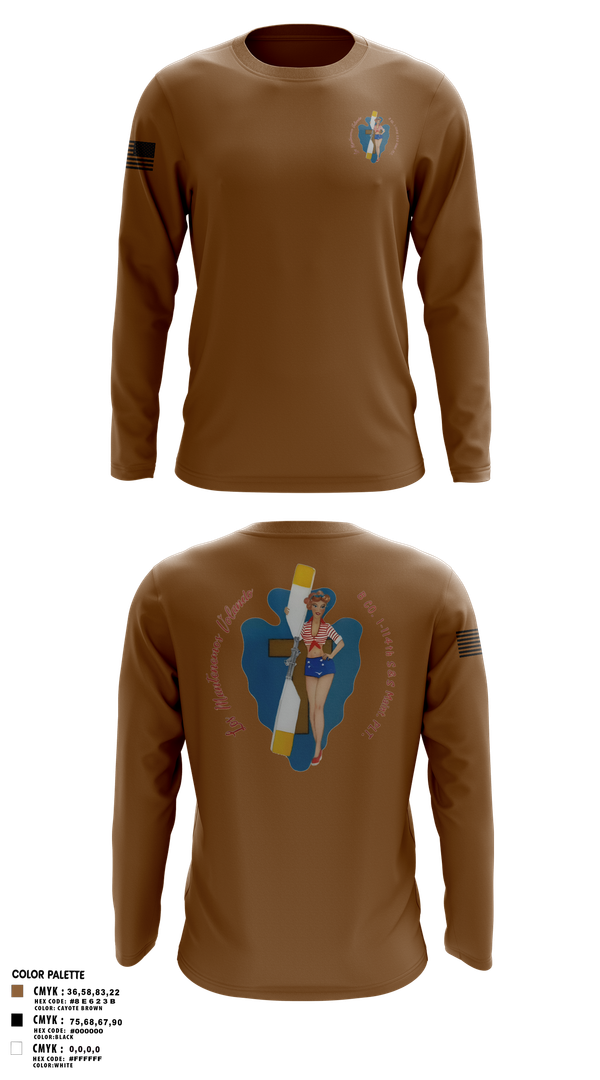 Long Sleeve Performance Shirt, B Co. 1/114th polo, Army, Teamtime, Team time, sublimation, custom sports apparel, team uniforms, spirit wear, spiritwear, sports uniforms, custom shirts, team store, custom team store, fundraiser sports, apparel fundraiser