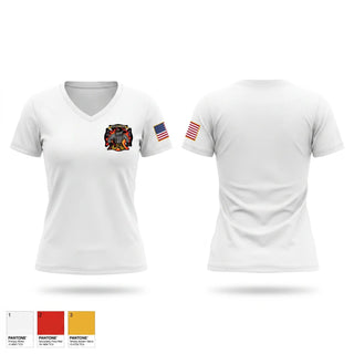 Womens Short Sleeve Vneck Shirt, Fort Worth Fire Department, Fire Department, Teamtime, Team time, sublimation, custom sports apparel, team uniforms, spirit wear, spiritwear, sports uniforms, custom shirts, team store, custom team store, fundraiser sports, apparel fundraiser