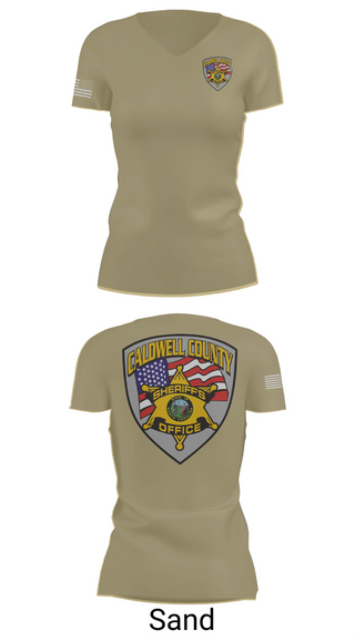 Womens Short Sleeve Vneck Shirt, Caldwell County Sheriff's Office, , Teamtime, Team time, sublimation, custom sports apparel, team uniforms, spirit wear, spiritwear, sports uniforms, custom shirts, team store, custom team store, fundraiser sports, apparel fundraiser