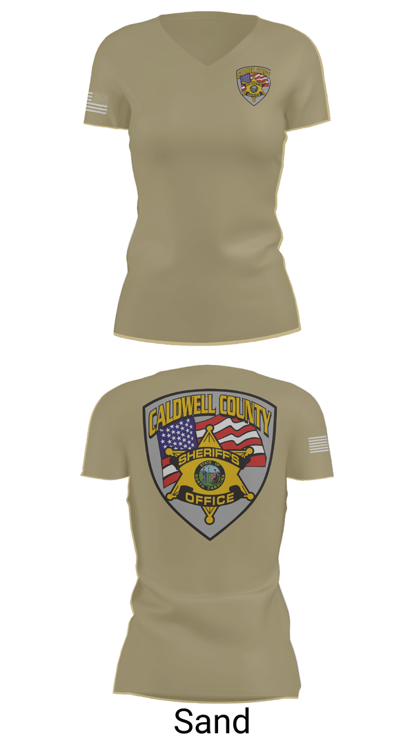 Womens Short Sleeve Vneck Shirt, Caldwell County Sheriff's Office, , Teamtime, Team time, sublimation, custom sports apparel, team uniforms, spirit wear, spiritwear, sports uniforms, custom shirts, team store, custom team store, fundraiser sports, apparel fundraiser
