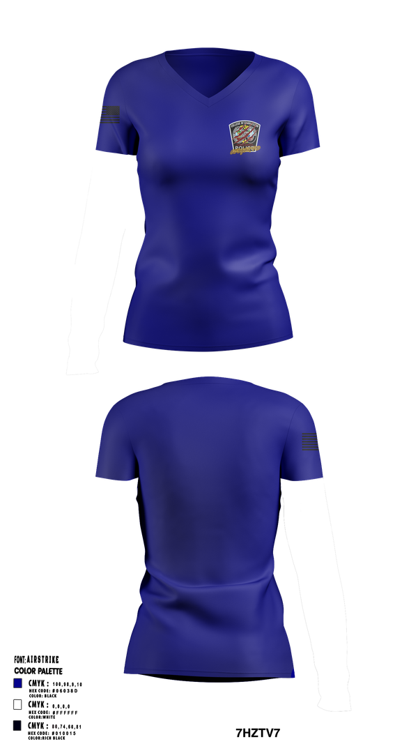 Womens Short Sleeve Vneck Shirt, COC Police, Police, Teamtime, Team time, sublimation, custom sports apparel, team uniforms, spirit wear, spiritwear, sports uniforms, custom shirts, team store, custom team store, fundraiser sports, apparel fundraiser