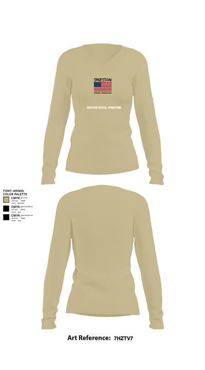 Sikeston Special operations 6321266 Women's Long Sleeve V-neck Shirt - 78
