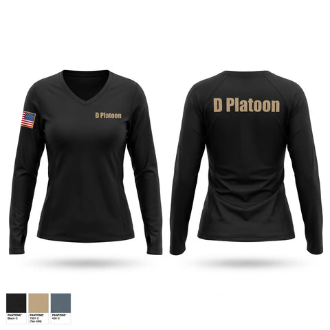 Womens Long Sleeve Vneck Shirt, D Platoon, Police, Teamtime, Team time, sublimation, custom sports apparel, team uniforms, spirit wear, spiritwear, sports uniforms, custom shirts, team store, custom team store, fundraiser sports, apparel fundraiser