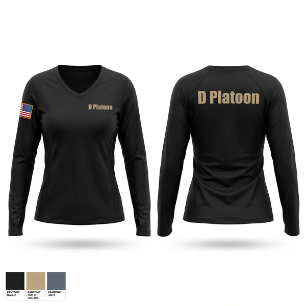 Womens Long Sleeve Vneck Shirt, D Platoon, Police, Teamtime, Team time, sublimation, custom sports apparel, team uniforms, spirit wear, spiritwear, sports uniforms, custom shirts, team store, custom team store, fundraiser sports, apparel fundraiser