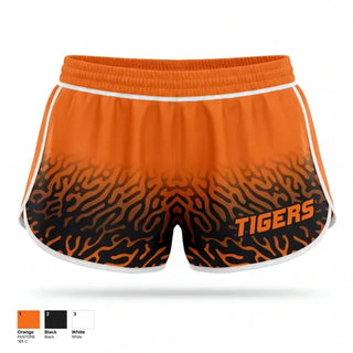 Womens Shorts, Tigers, Baseball, Teamtime, Team time, sublimation, custom sports apparel, team uniforms, spirit wear, spiritwear, sports uniforms, custom shirts, team store, custom team store, fundraiser sports, apparel fundraiser