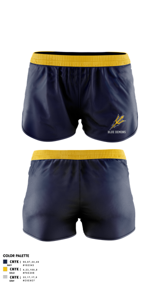 Womens Shorts, Blue Demons, , Teamtime, Team time, sublimation, custom sports apparel, team uniforms, spirit wear, spiritwear, sports uniforms, custom shirts, team store, custom team store, fundraiser sports, apparel fundraiser
