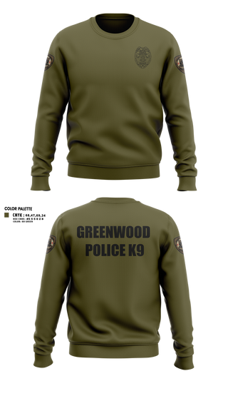 Crew Neck Sweatshirt, GWD PD K9, Police, Teamtime, Team time, sublimation, custom sports apparel, team uniforms, spirit wear, spiritwear, sports uniforms, custom shirts, team store, custom team store, fundraiser sports, apparel fundraiser