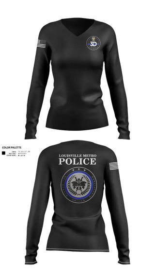 Womens Long Sleeve Vneck Shirt, 3rd Division CIU, Police, Teamtime, Team time, sublimation, custom sports apparel, team uniforms, spirit wear, spiritwear, sports uniforms, custom shirts, team store, custom team store, fundraiser sports, apparel fundraiser
