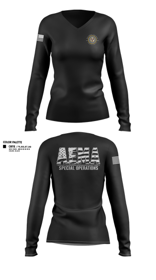 Womens Long Sleeve Vneck Shirt, Alcorn County Special Operations, Fire Department, Teamtime, Team time, sublimation, custom sports apparel, team uniforms, spirit wear, spiritwear, sports uniforms, custom shirts, team store, custom team store, fundraiser sports, apparel fundraiser