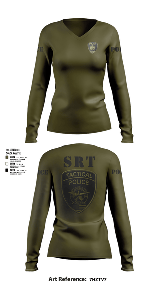 Womens Long Sleeve Vneck Shirt, GAINESVILLE PD SRT, Police, Teamtime, Team time, sublimation, custom sports apparel, team uniforms, spirit wear, spiritwear, sports uniforms, custom shirts, team store, custom team store, fundraiser sports, apparel fundraiser