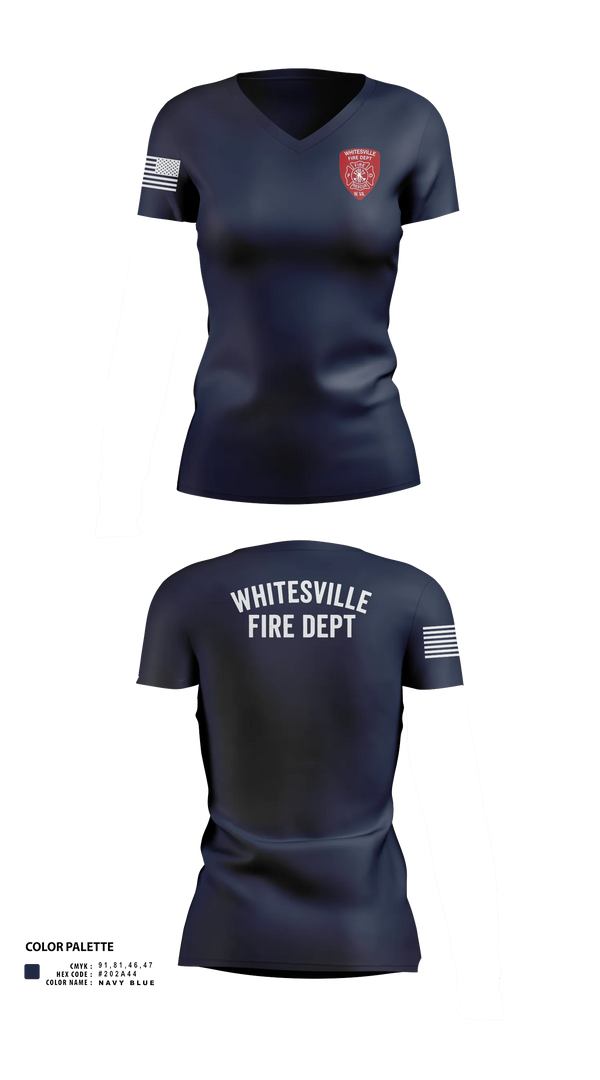 Womens Short Sleeve Vneck Shirt, Whitesville Fire Department, Fire Department, Teamtime, Team time, sublimation, custom sports apparel, team uniforms, spirit wear, spiritwear, sports uniforms, custom shirts, team store, custom team store, fundraiser sports, apparel fundraiser