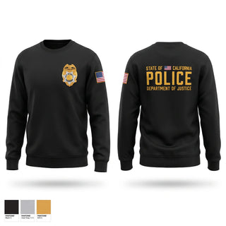 Crew Neck Sweatshirt, CA DOJ, Police, Teamtime, Team time, sublimation, custom sports apparel, team uniforms, spirit wear, spiritwear, sports uniforms, custom shirts, team store, custom team store, fundraiser sports, apparel fundraiser