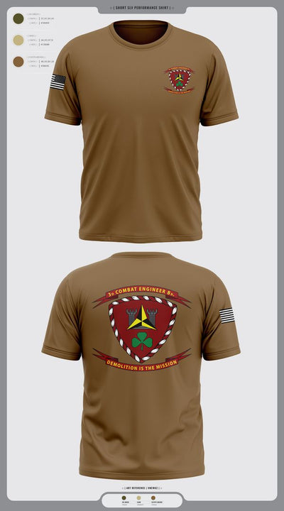 3d Combat Engineer Battalion 88033751 Short Sleeve Performance Shirt - 3