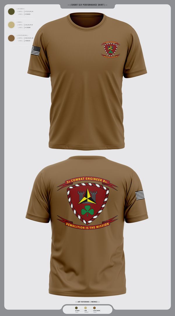 Short Sleeve Performance Shirt, 3d Combat Engineer Battalion, , Teamtime, Team time, sublimation, custom sports apparel, team uniforms, spirit wear, spiritwear, sports uniforms, custom shirts, team store, custom team store, fundraiser sports, apparel fundraiser