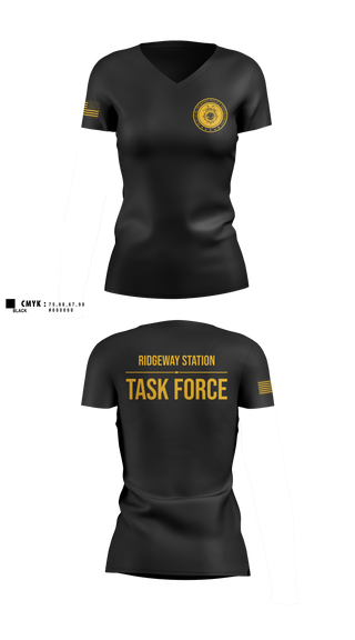 Womens Short Sleeve Vneck Shirt, Ridgeway Station Task Force, Police, Teamtime, Team time, sublimation, custom sports apparel, team uniforms, spirit wear, spiritwear, sports uniforms, custom shirts, team store, custom team store, fundraiser sports, apparel fundraiser