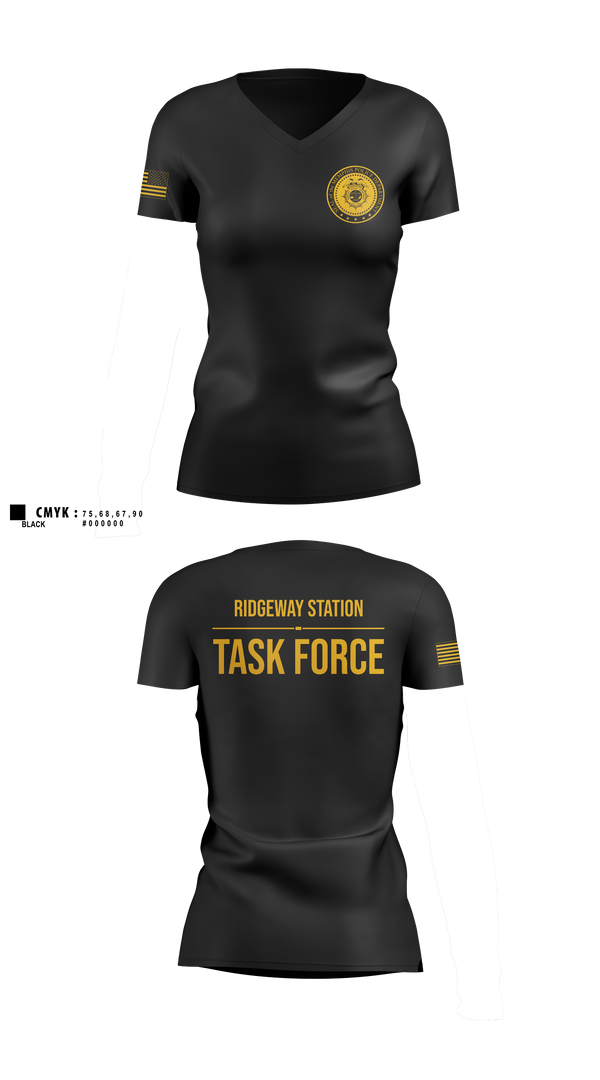 Womens Short Sleeve Vneck Shirt, Ridgeway Station Task Force, Police, Teamtime, Team time, sublimation, custom sports apparel, team uniforms, spirit wear, spiritwear, sports uniforms, custom shirts, team store, custom team store, fundraiser sports, apparel fundraiser
