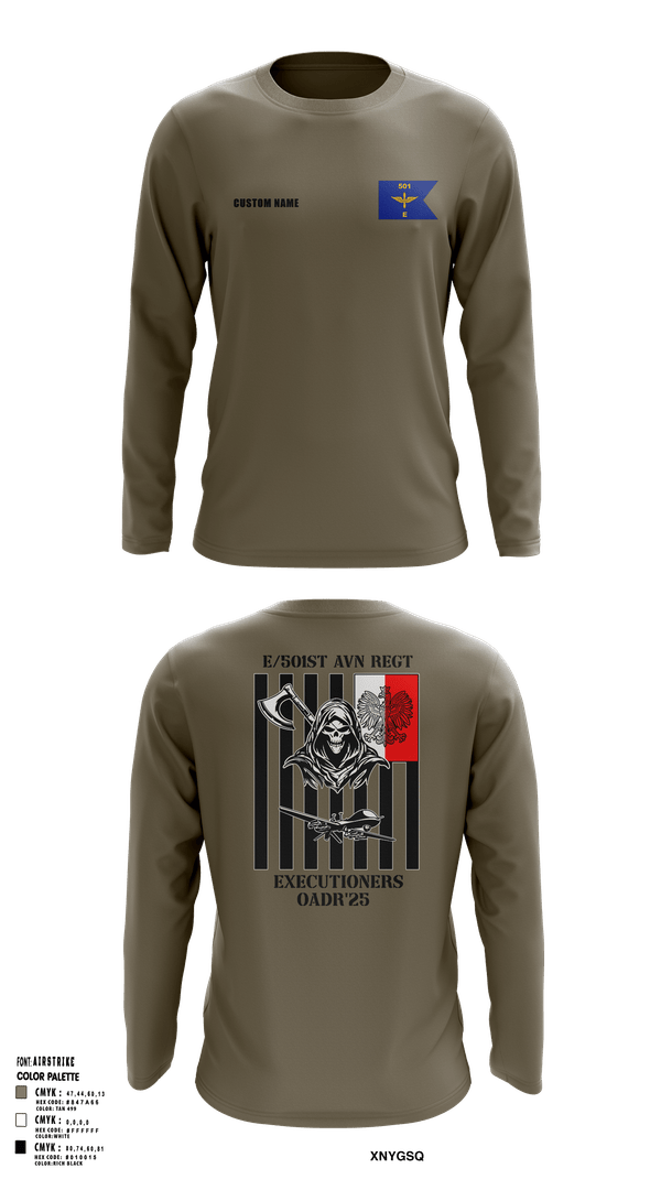 Long Sleeve Performance Shirt, E 501st 1AD, CAB AVMX, Army, Teamtime, Team time, sublimation, custom sports apparel, team uniforms, spirit wear, spiritwear, sports uniforms, custom shirts, team store, custom team store, fundraiser sports, apparel fundraiser