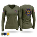 NJOHSP Counterintelligence Unit Women's Long Sleeve V-neck Shirt - 1