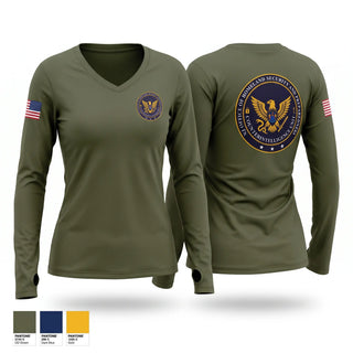 Womens Long Sleeve Vneck Shirt, NJOHSP Counterintelligence Unit, Police, Teamtime, Team time, sublimation, custom sports apparel, team uniforms, spirit wear, spiritwear, sports uniforms, custom shirts, team store, custom team store, fundraiser sports, apparel fundraiser