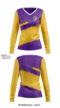 Purvis Middle School Cheer 52252572 Women's Long Sleeve V-neck Shirt - 1