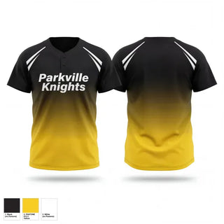 Two Button Softball Jersey, Parkville Knights, Softball, Teamtime, Team time, sublimation, custom sports apparel, team uniforms, spirit wear, spiritwear, sports uniforms, custom shirts, team store, custom team store, fundraiser sports, apparel fundraiser