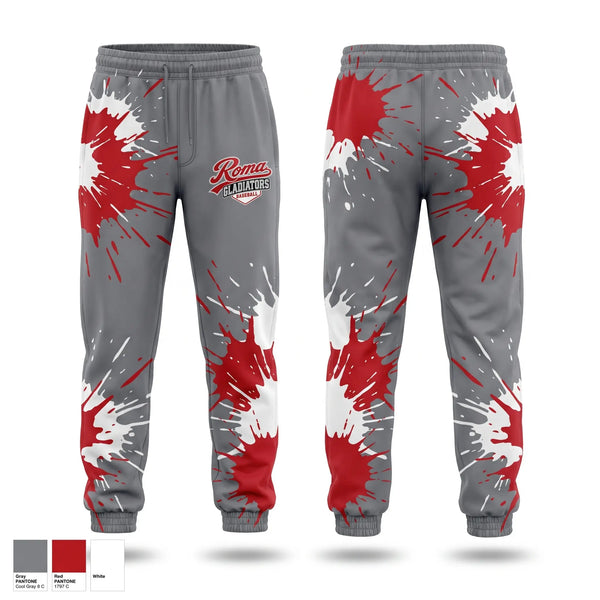 Sweatpants, Roma Gladiators, Baseball, Teamtime, Team time, sublimation, custom sports apparel, team uniforms, spirit wear, spiritwear, sports uniforms, custom shirts, team store, custom team store, fundraiser sports, apparel fundraiser