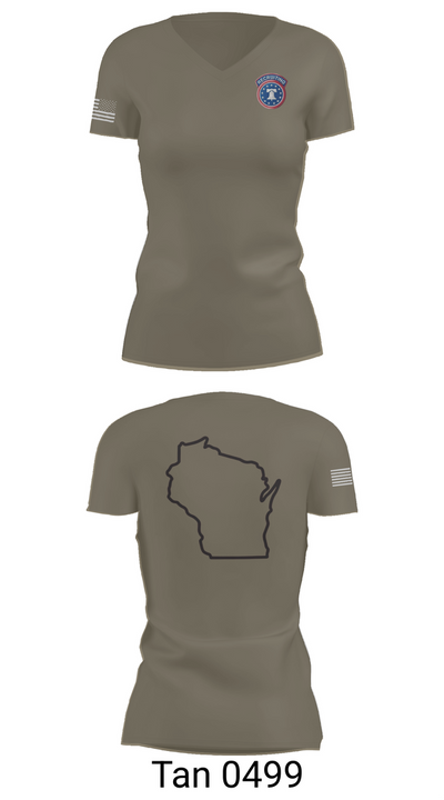 Waukesha recruiting station 70828393 Women's Short Sleeve V-neck Shirt - 68