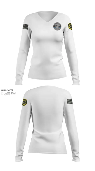 Womens Long Sleeve Vneck Shirt, Robstown Police Department, Police, Teamtime, Team time, sublimation, custom sports apparel, team uniforms, spirit wear, spiritwear, sports uniforms, custom shirts, team store, custom team store, fundraiser sports, apparel fundraiser
