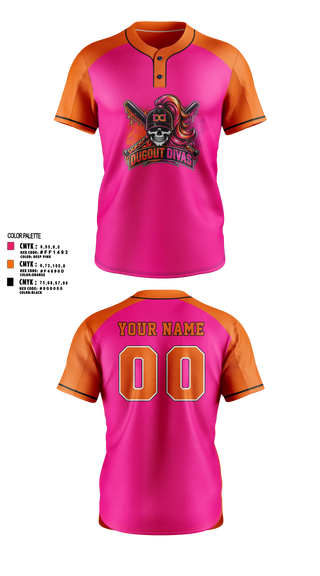 Two Button Softball Jersey, Dugout divas, Softball, Teamtime, Team time, sublimation, custom sports apparel, team uniforms, spirit wear, spiritwear, sports uniforms, custom shirts, team store, custom team store, fundraiser sports, apparel fundraiser