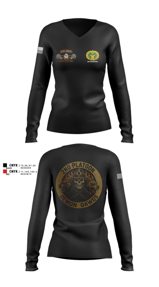 Womens Long Sleeve Vneck Shirt, Echo Company, , Teamtime, Team time, sublimation, custom sports apparel, team uniforms, spirit wear, spiritwear, sports uniforms, custom shirts, team store, custom team store, fundraiser sports, apparel fundraiser