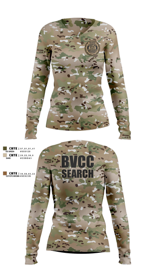 Womens Long Sleeve Vneck Shirt, BVCC Search Team, Police, Teamtime, Team time, sublimation, custom sports apparel, team uniforms, spirit wear, spiritwear, sports uniforms, custom shirts, team store, custom team store, fundraiser sports, apparel fundraiser