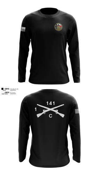 Long Sleeve Performance Shirt, C Co 1-141 IN, Army, Teamtime, Team time, sublimation, custom sports apparel, team uniforms, spirit wear, spiritwear, sports uniforms, custom shirts, team store, custom team store, fundraiser sports, apparel fundraiser