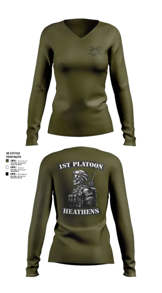 Womens Long Sleeve Vneck Shirt, 514th MP CO, Army, Teamtime, Team time, sublimation, custom sports apparel, team uniforms, spirit wear, spiritwear, sports uniforms, custom shirts, team store, custom team store, fundraiser sports, apparel fundraiser
