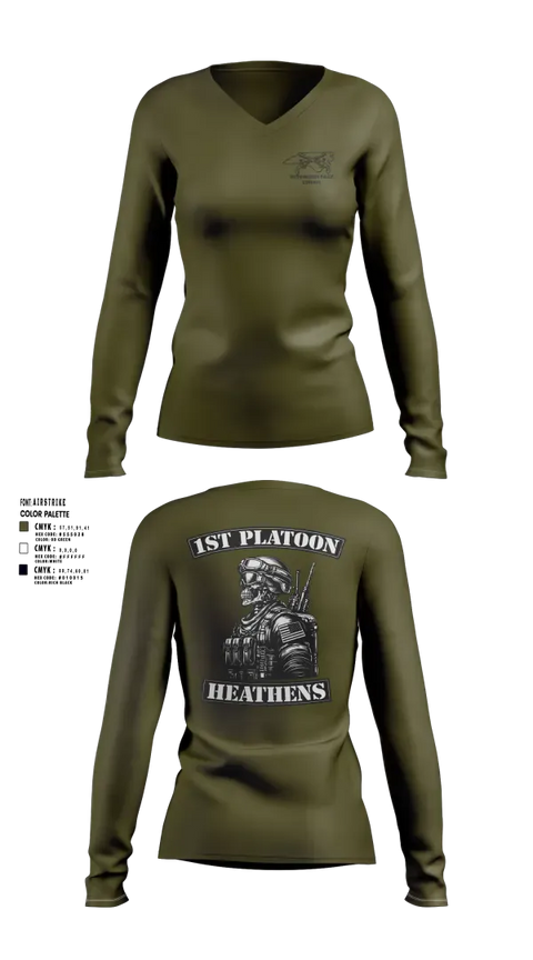 Womens Long Sleeve Vneck Shirt, 514th MP CO, Army, Teamtime, Team time, sublimation, custom sports apparel, team uniforms, spirit wear, spiritwear, sports uniforms, custom shirts, team store, custom team store, fundraiser sports, apparel fundraiser