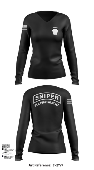 Womens Long Sleeve Vneck Shirt, , National Guard, Teamtime, Team time, sublimation, custom sports apparel, team uniforms, spirit wear, spiritwear, sports uniforms, custom shirts, team store, custom team store, fundraiser sports, apparel fundraiser