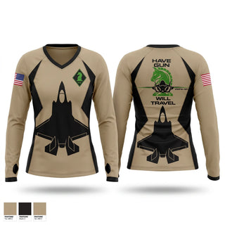Womens Long Sleeve Vneck Shirt, VMFA-121, Marines, Teamtime, Team time, sublimation, custom sports apparel, team uniforms, spirit wear, spiritwear, sports uniforms, custom shirts, team store, custom team store, fundraiser sports, apparel fundraiser