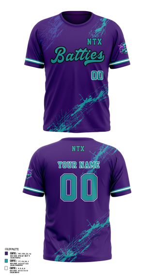 Short Sleeve Performance Shirt, NTX BATTIES, Softball, Teamtime, Team time, sublimation, custom sports apparel, team uniforms, spirit wear, spiritwear, sports uniforms, custom shirts, team store, custom team store, fundraiser sports, apparel fundraiser