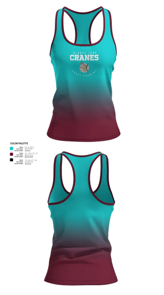 Womens Track Singlet, Gladys Jung Cranes Cross Country, Cross Country, Teamtime, Team time, sublimation, custom sports apparel, team uniforms, spirit wear, spiritwear, sports uniforms, custom shirts, team store, custom team store, fundraiser sports, apparel fundraiser