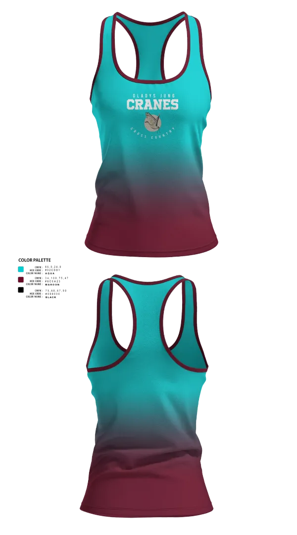Womens Track Singlet, Gladys Jung Cranes Cross Country, Cross Country, Teamtime, Team time, sublimation, custom sports apparel, team uniforms, spirit wear, spiritwear, sports uniforms, custom shirts, team store, custom team store, fundraiser sports, apparel fundraiser