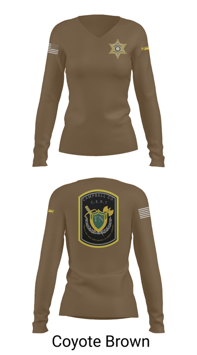 C.C.S.O. CERT 25474985 Women's Long Sleeve V-neck Shirt - 16