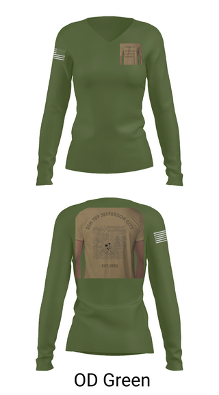 Womens Long Sleeve Vneck Shirt, Jefferson City, , Teamtime, Team time, sublimation, custom sports apparel, team uniforms, spirit wear, spiritwear, sports uniforms, custom shirts, team store, custom team store, fundraiser sports, apparel fundraiser