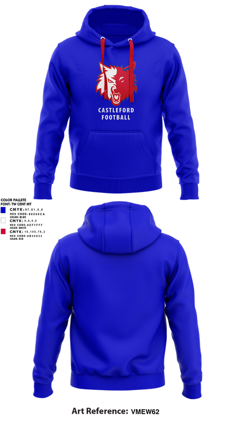 Hoodie, Castleford High School Football, , Teamtime, Team time, sublimation, custom sports apparel, team uniforms, spirit wear, spiritwear, sports uniforms, custom shirts, team store, custom team store, fundraiser sports, apparel fundraiser