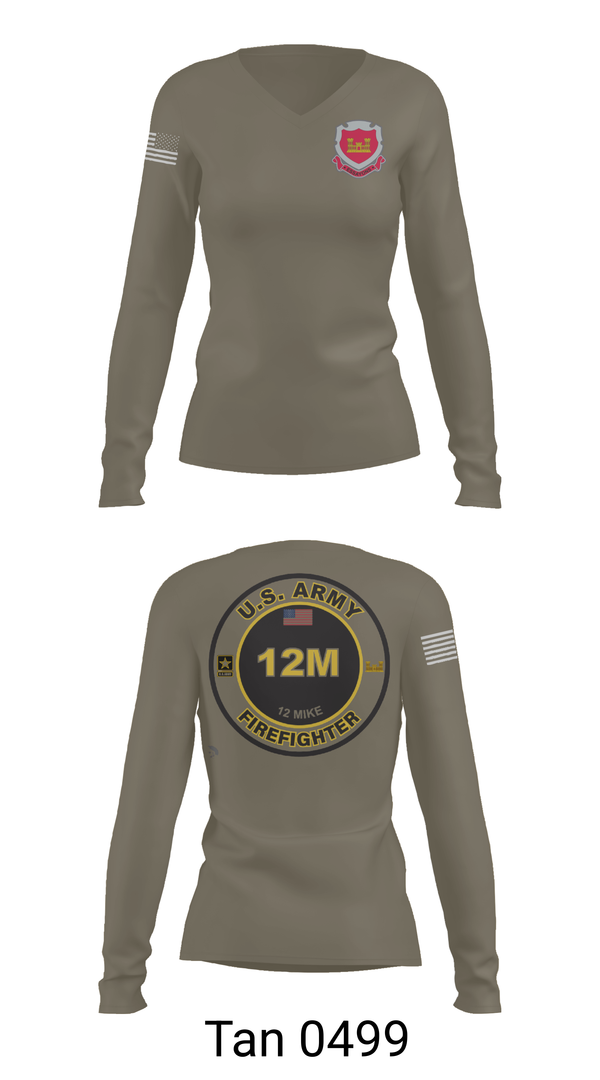 Womens Long Sleeve Vneck Shirt, 1153rd Firefighter Unit, , Teamtime, Team time, sublimation, custom sports apparel, team uniforms, spirit wear, spiritwear, sports uniforms, custom shirts, team store, custom team store, fundraiser sports, apparel fundraiser