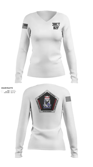 Womens Long Sleeve Vneck Shirt, 3BCT H2F, Army, Teamtime, Team time, sublimation, custom sports apparel, team uniforms, spirit wear, spiritwear, sports uniforms, custom shirts, team store, custom team store, fundraiser sports, apparel fundraiser
