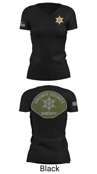 Womens Short Sleeve Vneck Shirt, Grundy County Sheriff's Department, Police, Teamtime, Team time, sublimation, custom sports apparel, team uniforms, spirit wear, spiritwear, sports uniforms, custom shirts, team store, custom team store, fundraiser sports, apparel fundraiser
