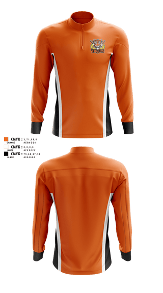 Quarter Zip Jacket, Cambridge Tigers, Softball, Teamtime, Team time, sublimation, custom sports apparel, team uniforms, spirit wear, spiritwear, sports uniforms, custom shirts, team store, custom team store, fundraiser sports, apparel fundraiser